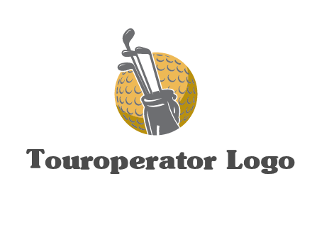 golf ball and stick sports logo