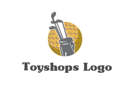 golf ball and stick sports logo