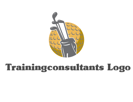 golf ball and stick sports logo