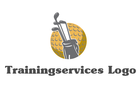 golf ball and stick sports logo