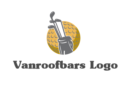 golf ball and stick sports logo