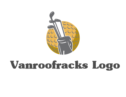 golf ball and stick sports logo
