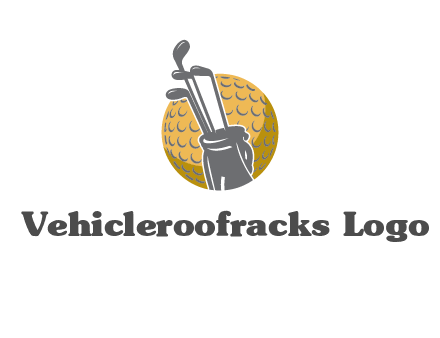 golf ball and stick sports logo