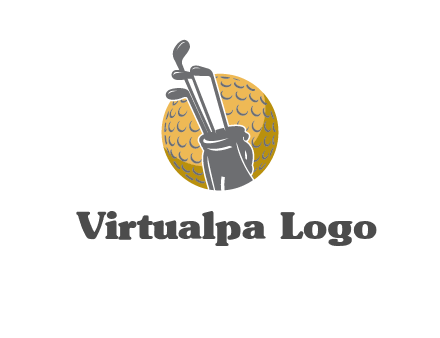 golf ball and stick sports logo