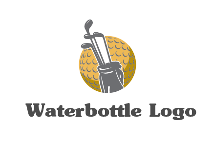 golf ball and stick sports logo