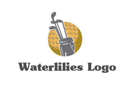 golf ball and stick sports logo