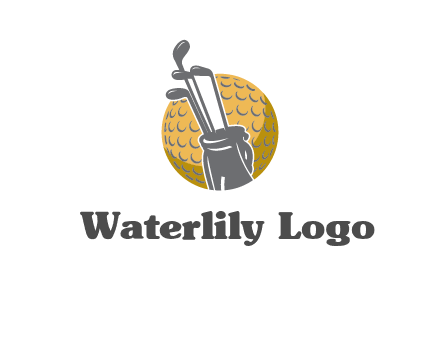 golf ball and stick sports logo