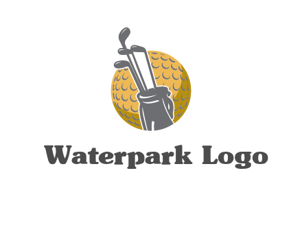 golf ball and stick sports logo