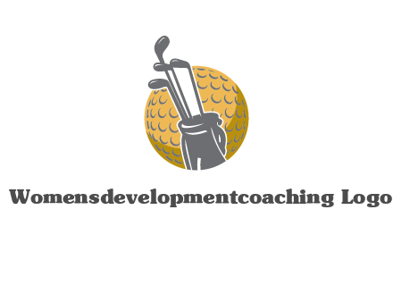 golf ball and stick sports logo