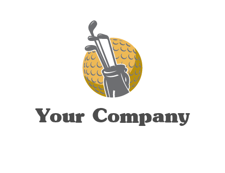 golf ball and stick sports logo