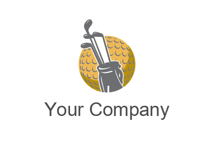 golf ball and stick sports logo