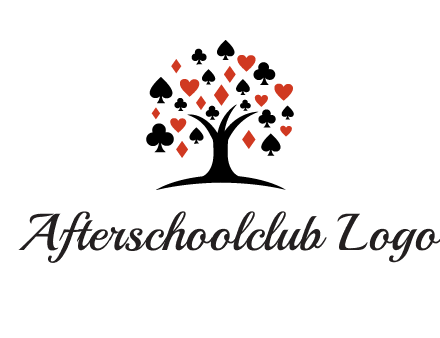 gambling card sign on tree logo
