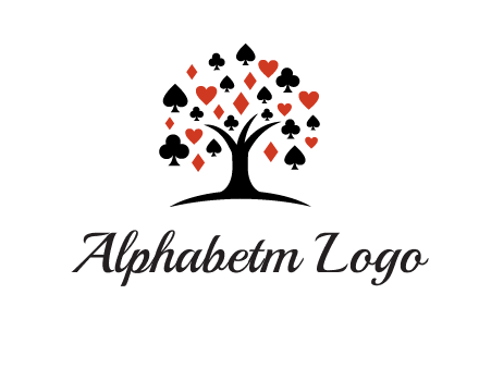 gambling card sign on tree logo