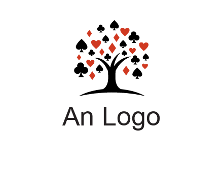 gambling card sign on tree logo