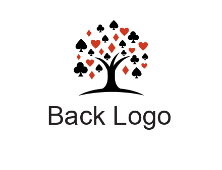 gambling card sign on tree logo