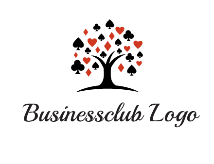 gambling card sign on tree logo
