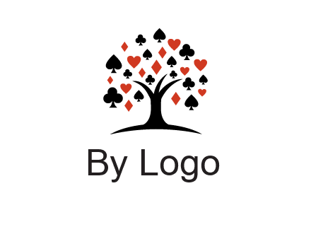gambling card sign on tree logo