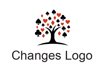 gambling card sign on tree logo