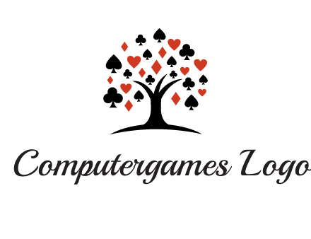 gambling card sign on tree logo