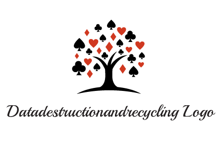 gambling card sign on tree logo