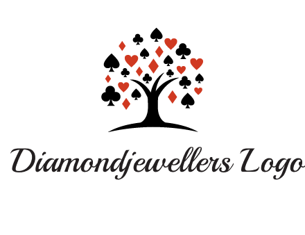 gambling card sign on tree logo