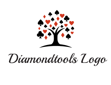 gambling card sign on tree logo