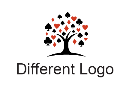 gambling card sign on tree logo