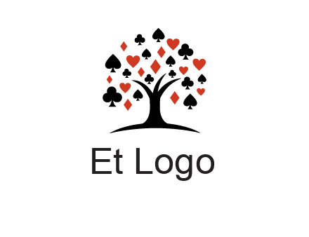gambling card sign on tree logo