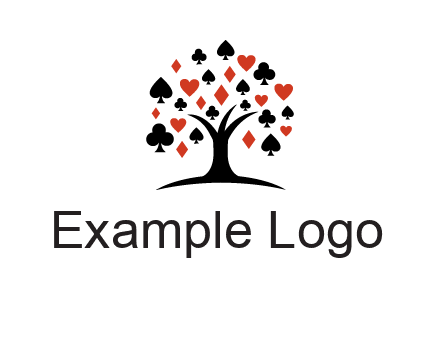 gambling card sign on tree logo