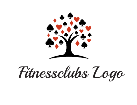 gambling card sign on tree logo