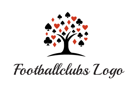 gambling card sign on tree logo