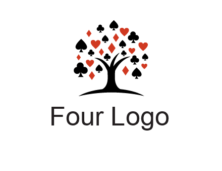 gambling card sign on tree logo