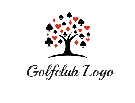 gambling card sign on tree logo