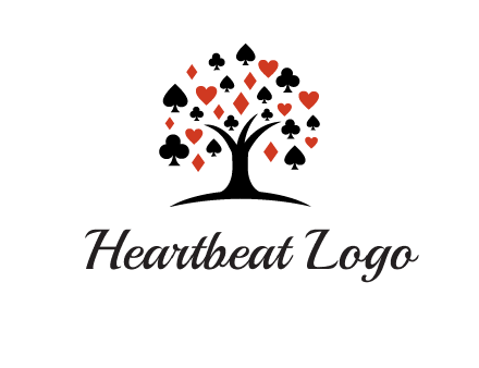 gambling card sign on tree logo