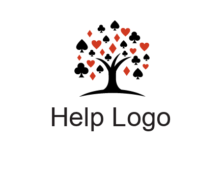 gambling card sign on tree logo