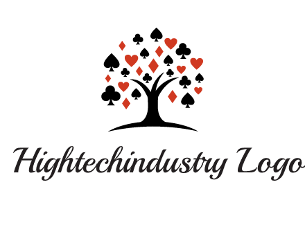 gambling card sign on tree logo