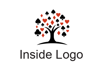 gambling card sign on tree logo
