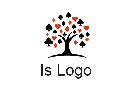 gambling card sign on tree logo