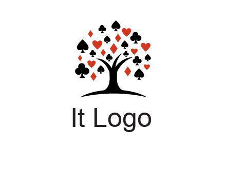 gambling card sign on tree logo
