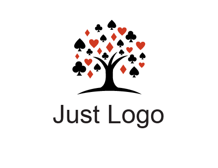 gambling card sign on tree logo