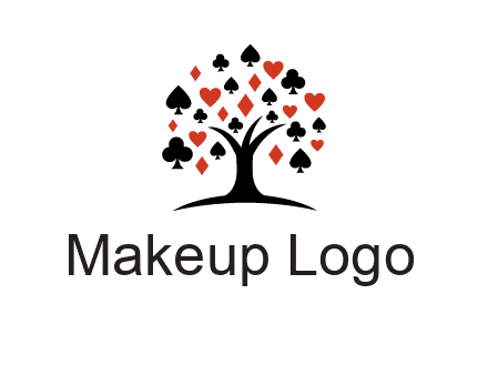 gambling card sign on tree logo