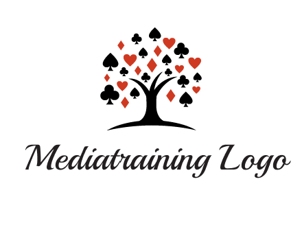 gambling card sign on tree logo