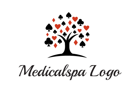 gambling card sign on tree logo