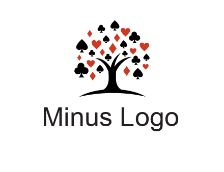 gambling card sign on tree logo