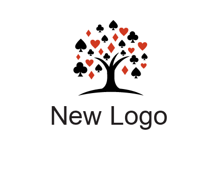 gambling card sign on tree logo