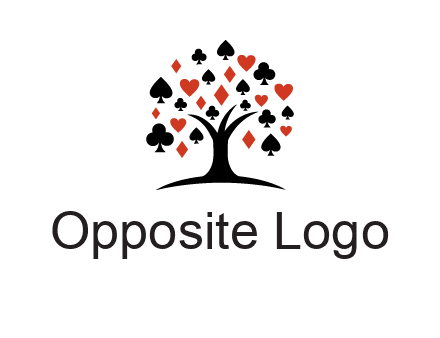 gambling card sign on tree logo