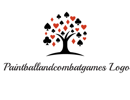 gambling card sign on tree logo