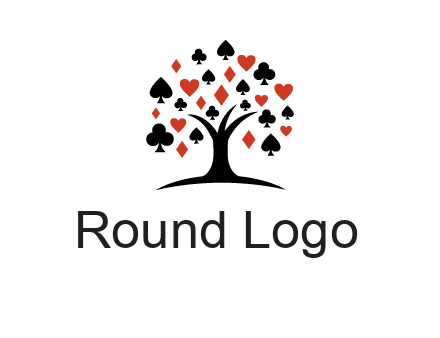 gambling card sign on tree logo