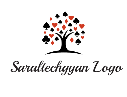 gambling card sign on tree logo
