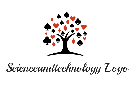 gambling card sign on tree logo